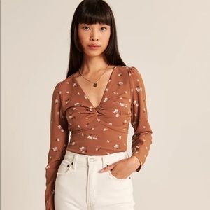 A&F long sleeve twist front blouse. NWT